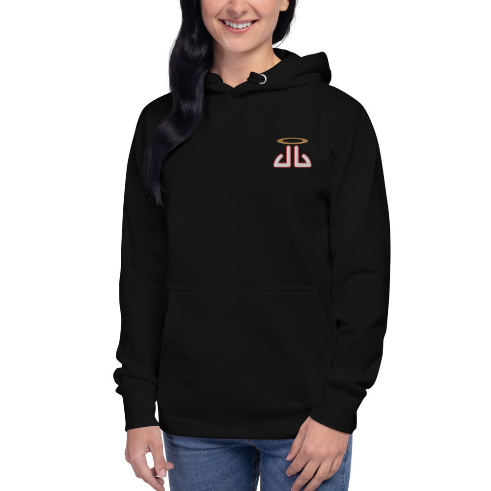 Unisex Hoodie Red outline logo