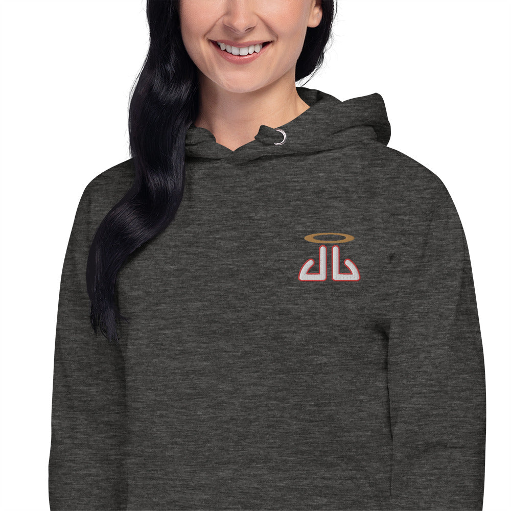 Unisex Hoodie Red outline logo